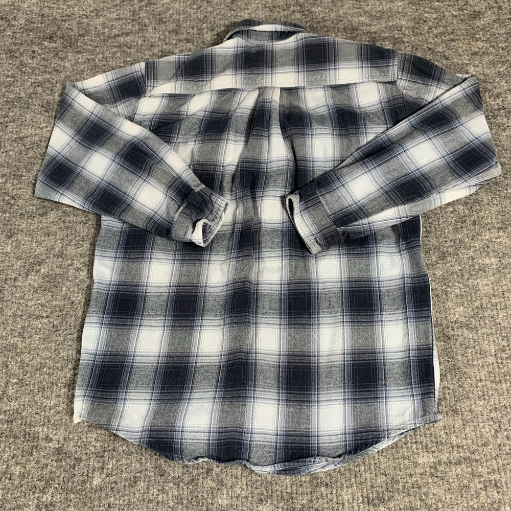 Carhartt Shirt Mens S Blue Plaid Flannel Cotton Long Sleeve Heavyweight Grunge - Picture 11 of 11